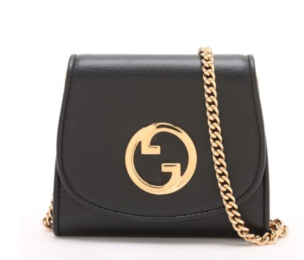 NWT Authentic Gucci Blondie GG Logo Black Crossbody Wallet Bag